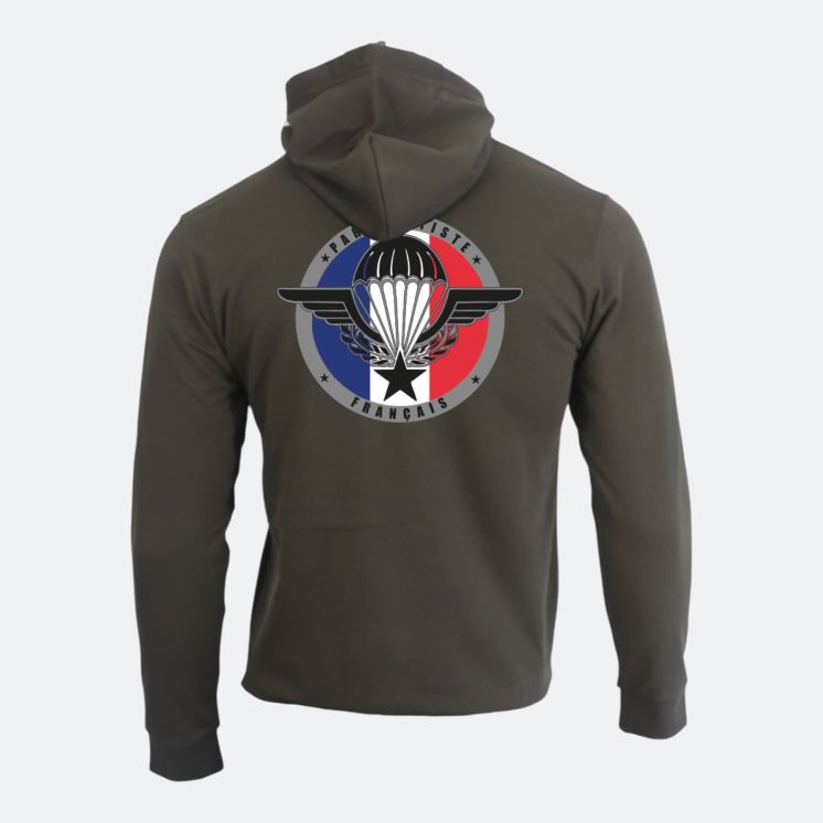Sweat-shirt Parachutiste Français Kaki