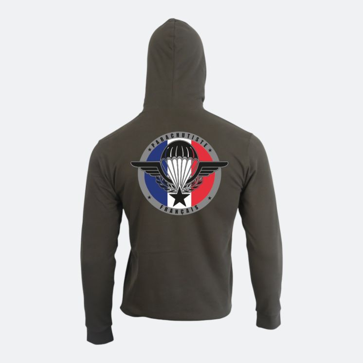 Sweat-shirt Parachutiste Français Kaki