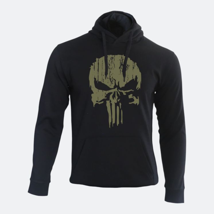 Sweat-shirt Punisher Kaki Noir