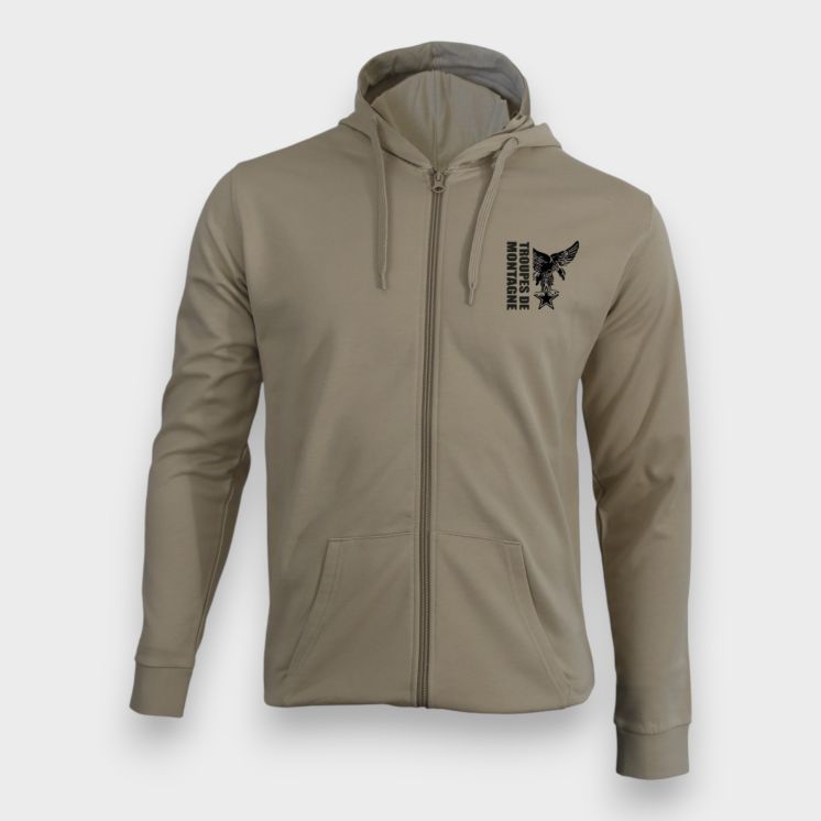 Sweat-shirt zippé Troupes de montagne DesignLight sand