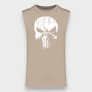 T-shirt sans manche Punisher Blanc Light sand