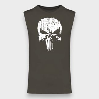 Tee-shirt sans manche Punisher Blanc Dark kakhi