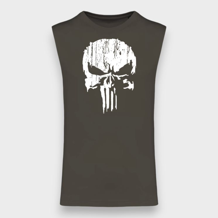 Tee-shirt sans manche Punisher Blanc Dark kakhi