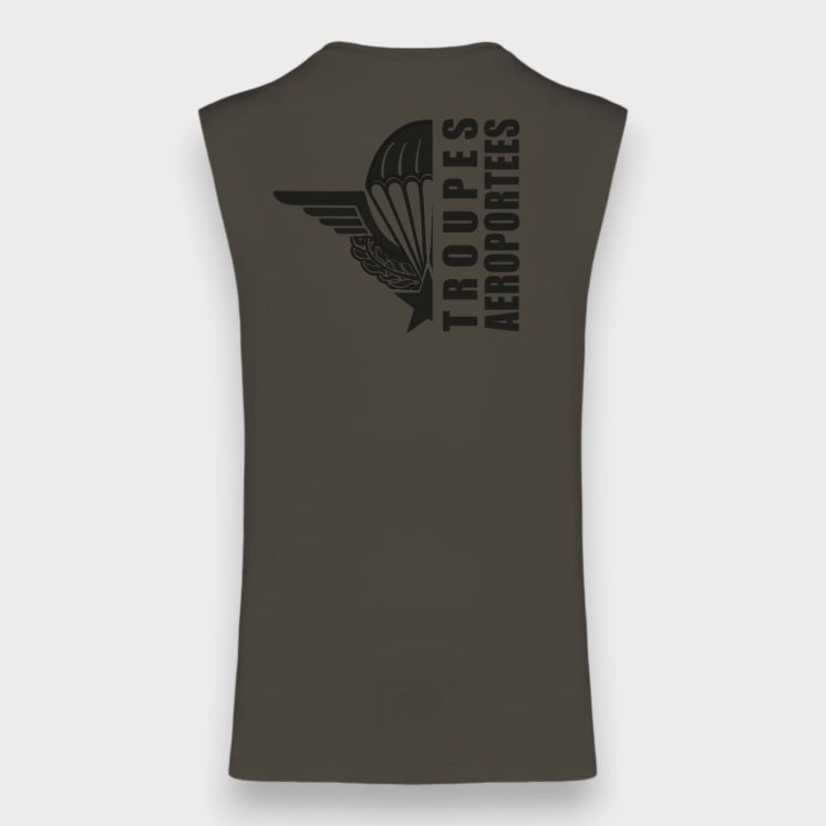 Tee-shirt sans manche Para design Dark kakhi