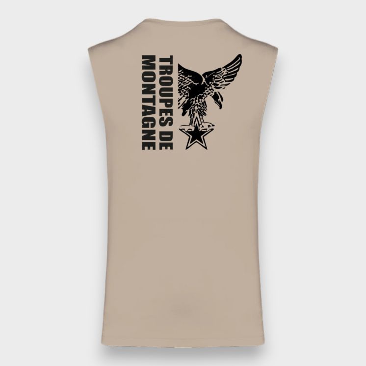T-shirt sans manche Montagne design Light sand