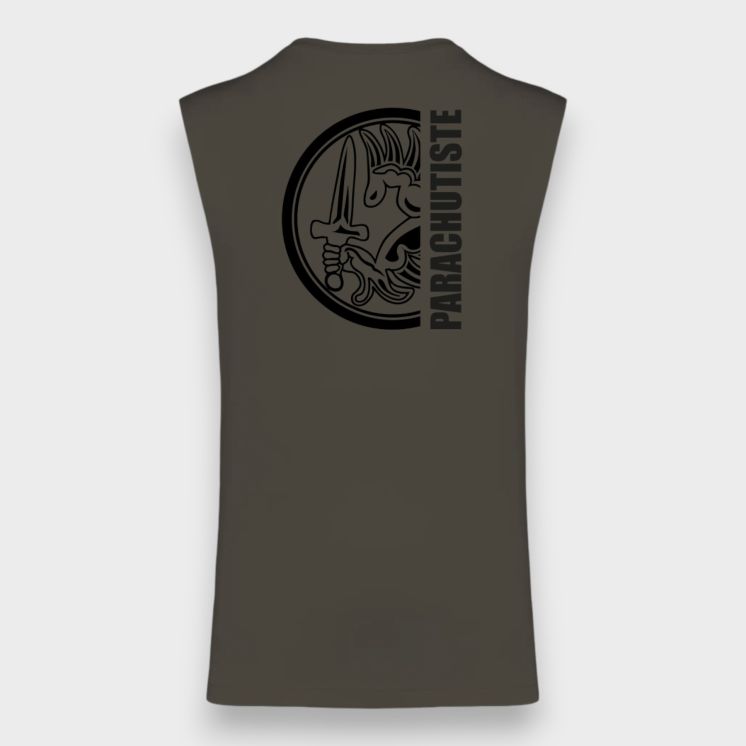 T-shirt sans manche Metro design Dark kakhi