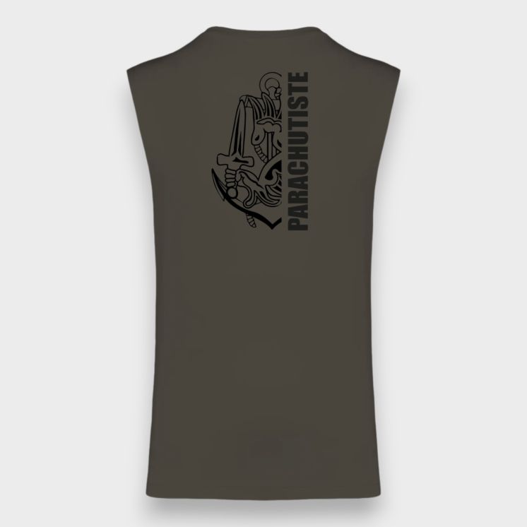 Tee-shirt sans manche Colo design Dark kakhi