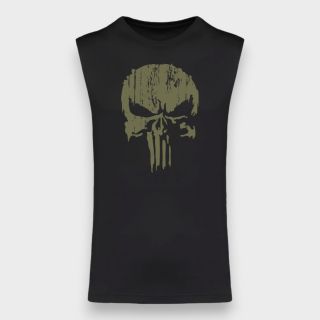 T-shirt sans manche Punisher Kakhi Noir
