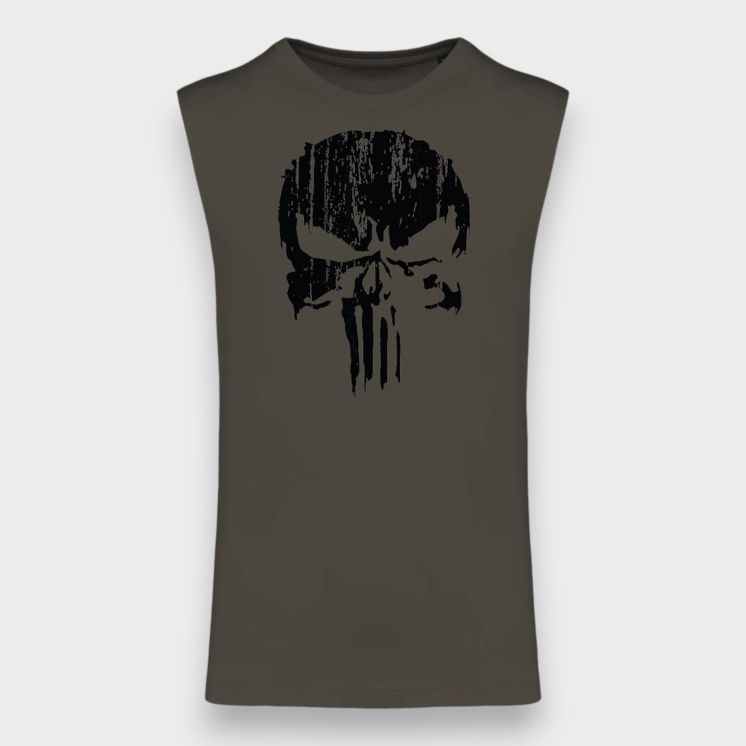 Tee-shirt sans manche Punisher Noir Dark kakhi