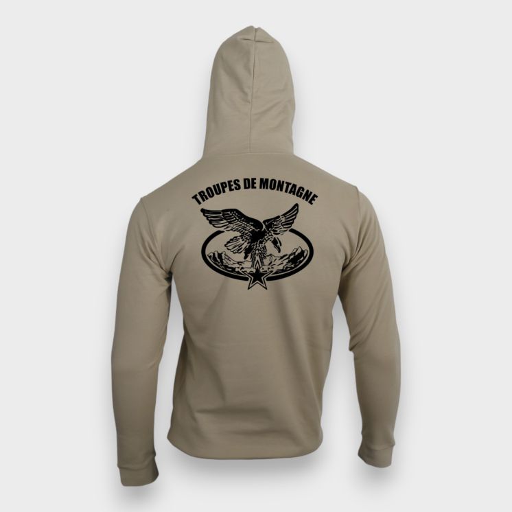 Sweat-shirt zippé Troupes de Montagne Light sand