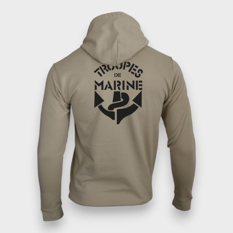 Sweat-shirt zippé Troupes de Marine Light sand