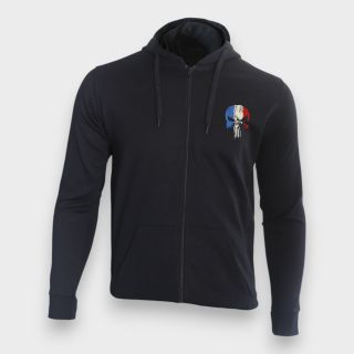 Sweat-shirt zippé Punisher France Noir