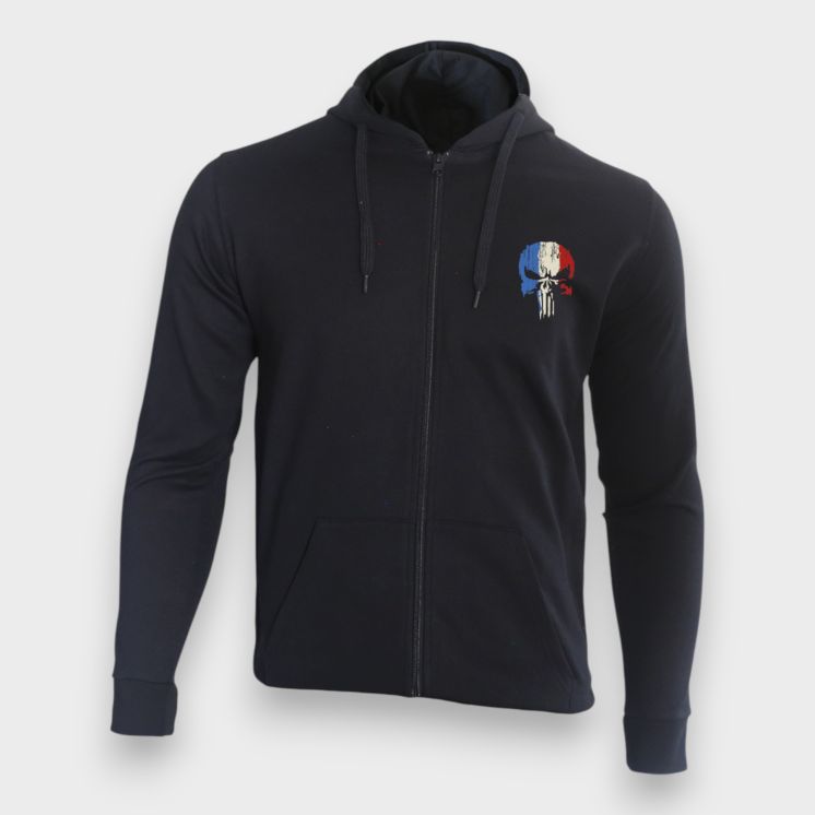 Sweat-shirt zippé Punisher FranceNoir