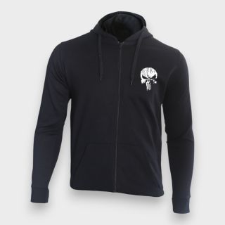 Sweat-shirt zippé Punisher Blanc Noir