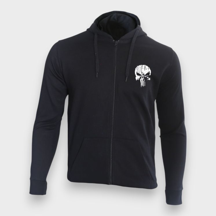Sweat-shirt zippé Punisher BlancNoir