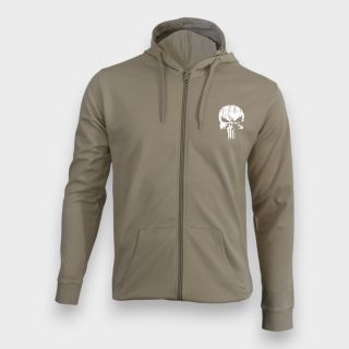 Sweat-shirt zippé Punisher Blanc Light sand