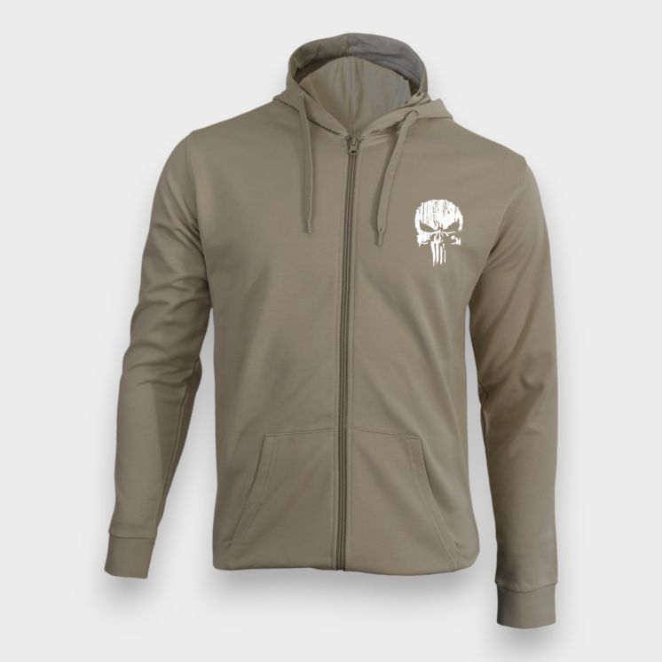 Sweat-shirt zippé Punisher BlancLight sand