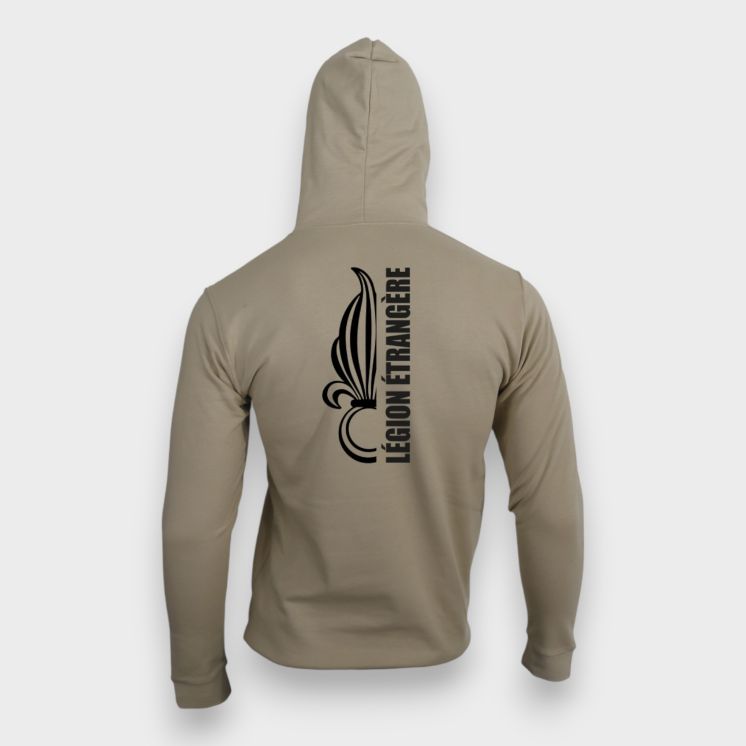 Sweat-shirt zippé Légion Etrangère Design Light sand