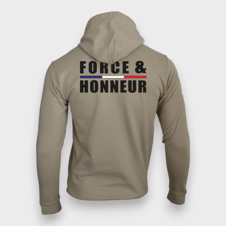 Sweat-shirt zippé Force & HonneurLight sand