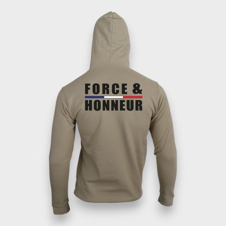 Sweat-shirt zippé Force & HonneurLight sand