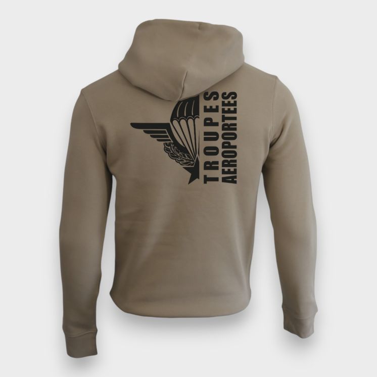 Sweat-shirt 350g Troupes aéroportées Design Wet Sand