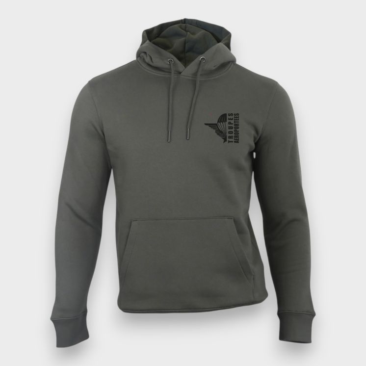 Sweat-shirt 350g Troupes aéroportées Design Organic Kakhi