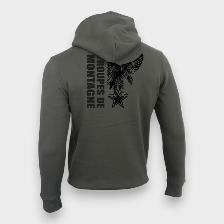 Sweat-shirt 350g Troupes de montagne Design Organic Kakhi