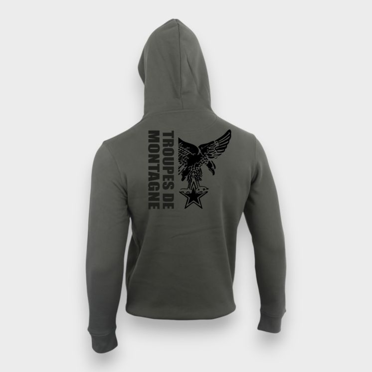 Sweat-shirt 350g Troupes de montagne Design Organic Kakhi