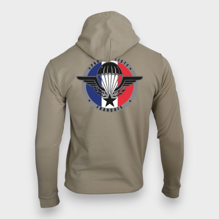 Sweat-shirt zippé Parachutiste Français Light sand