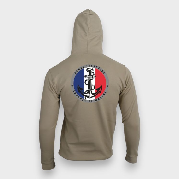 Sweat-shirt zippé Troupes de Marine FranceLight sand