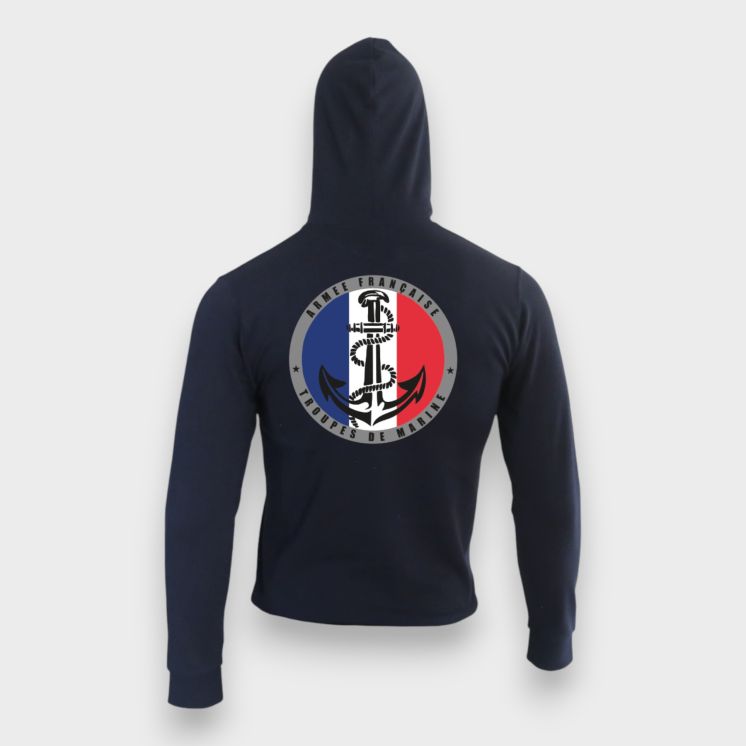 Sweat-shirt zippé Troupes de Marine FranceMarine
