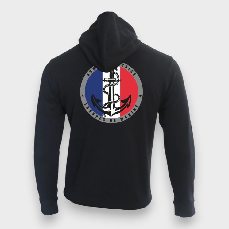 Sweat-shirt zippé Troupes de Marine France Marine