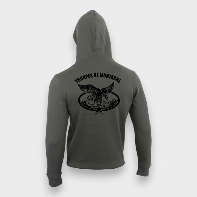 Sweat-shirt 350g Troupes de Montagne Organic Kakhi