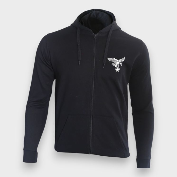 Sweat-shirt zippé Troupes de Montagne Française Noir