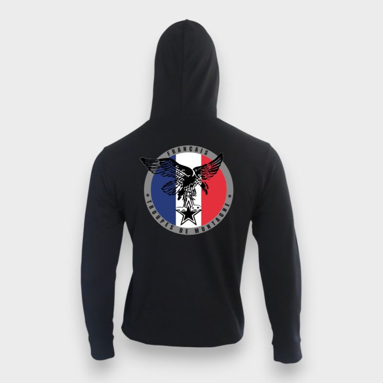 Sweat-shirt zippé Troupes de Montagne FrançaiseNoir