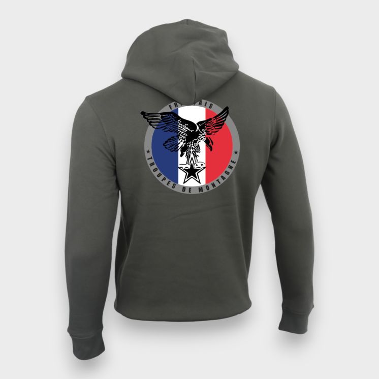 Sweat-shirt 350g Troupes de Montagne Française Organic Kakhi