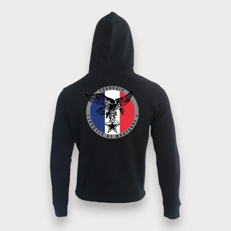 Sweat-shirt 350g Troupes de Montagne FrançaiseNoir