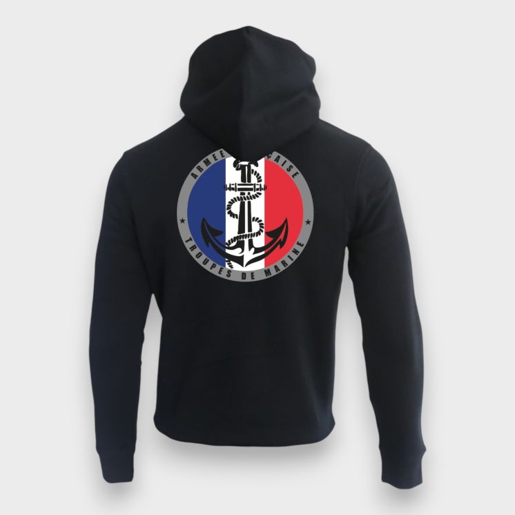 Sweat-shirt 350g Troupes de Marine FranceNoir