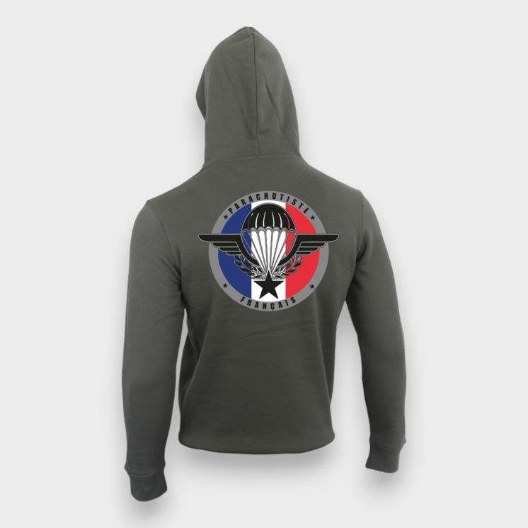 Sweat-shirt 350g Parachutiste Français Organic Kakhi