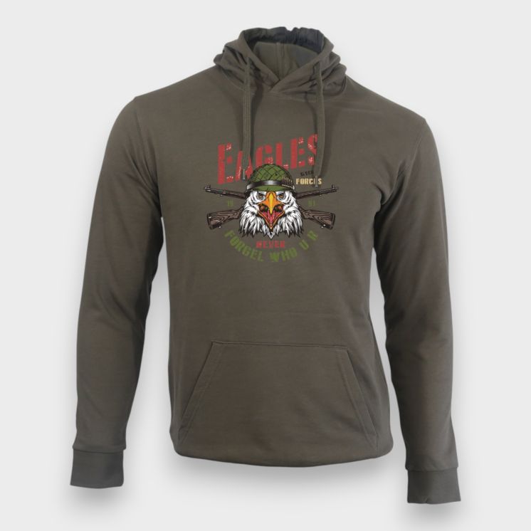 Sweat-shirt Eagle never forget Kaki