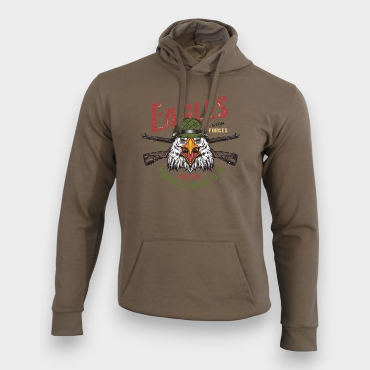 Sweat-shirt Eagle never forget Moka