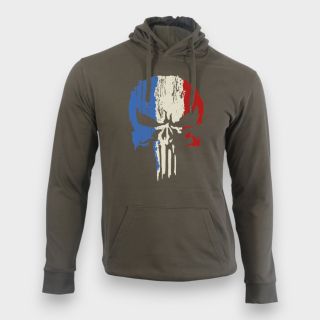 Sweat-shirt Punisher France Kaki