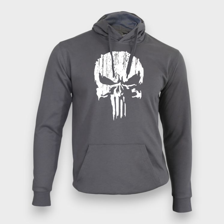 Sweat-shirt Punisher Blanc Gris