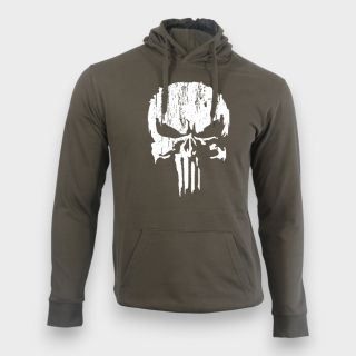 Sweat-shirt Punisher Blanc Kaki