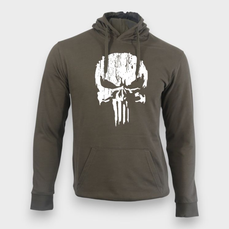 Sweat-shirt Punisher Blanc Kaki