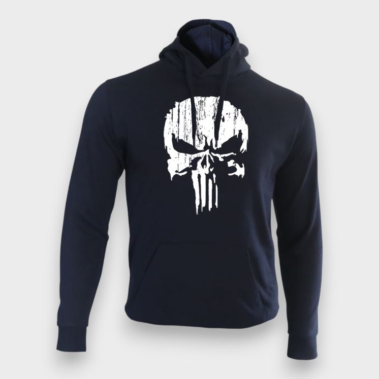 Sweat-shirt Punisher Blanc Marine