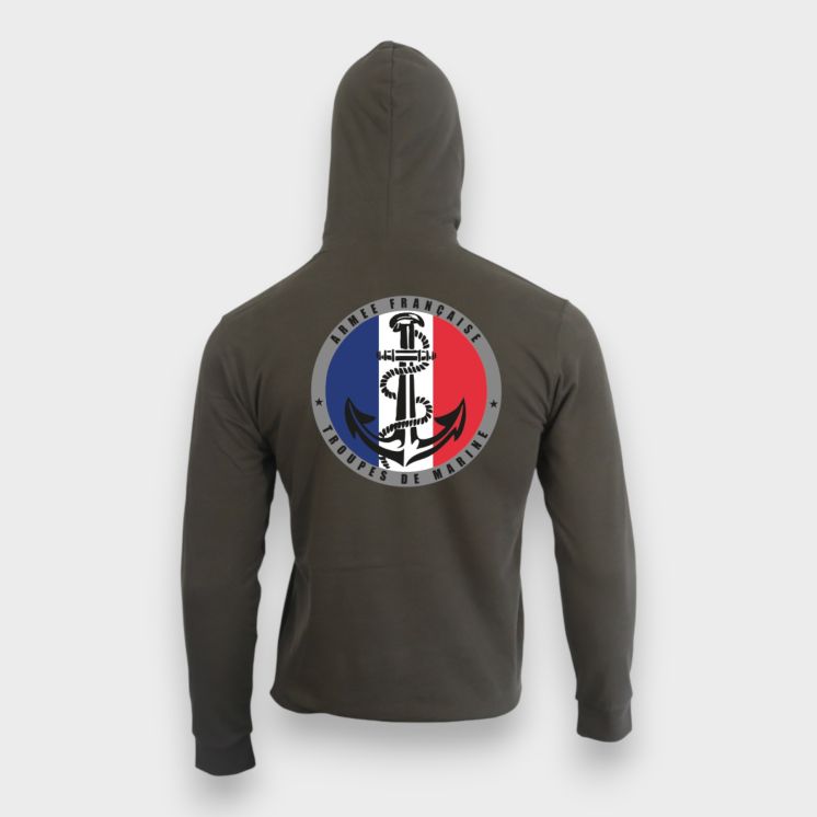 Sweat-shirt Troupes de Marine France Kaki