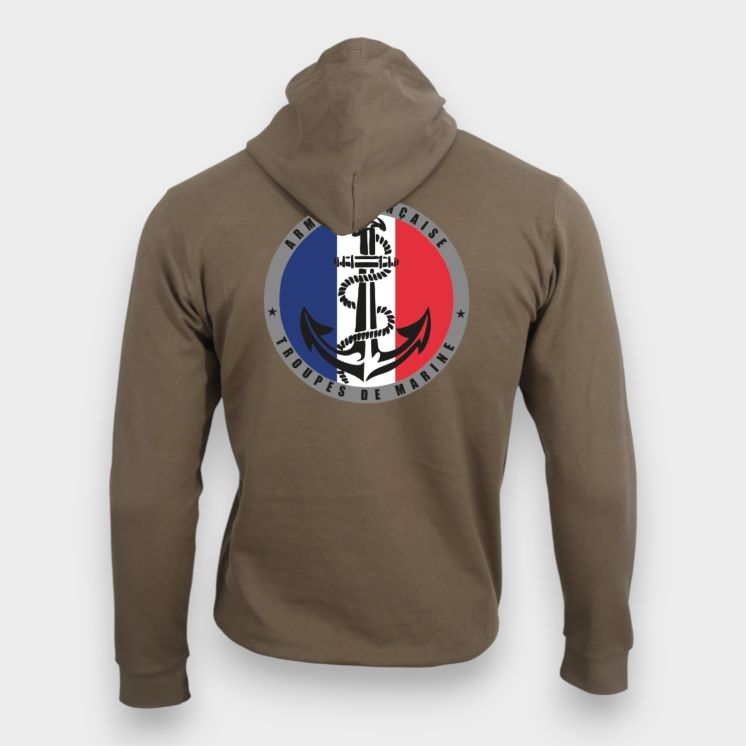 Sweat-shirt Troupes de Marine France Moka
