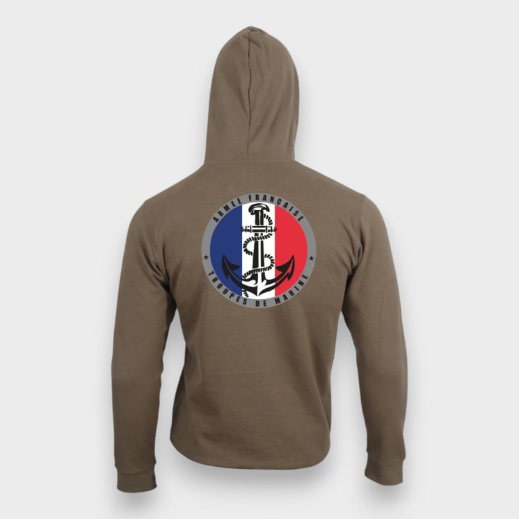 Sweat-shirt Troupes de Marine France Moka