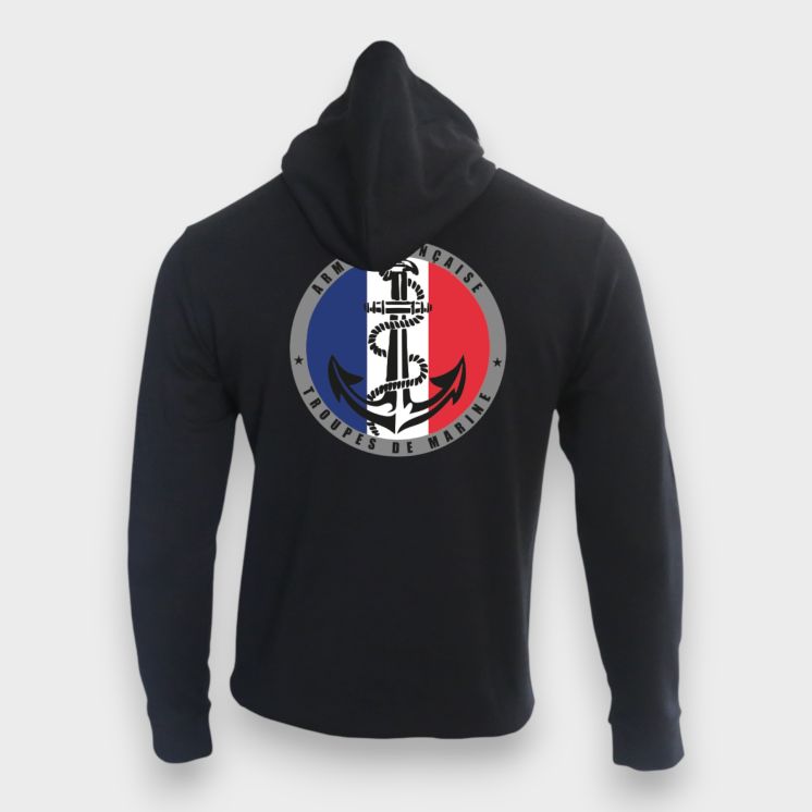 Sweat-shirt Troupes de Marine France Noir